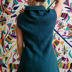Dark Teal Kenar Sleeveless Sweater
